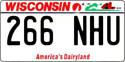 WI license plate 266NHU
