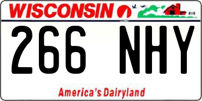WI license plate 266NHY