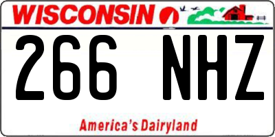 WI license plate 266NHZ