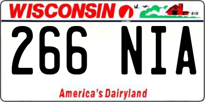 WI license plate 266NIA