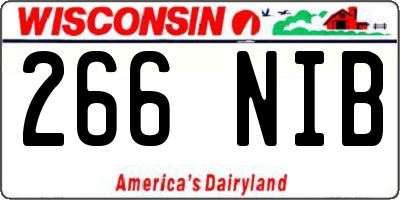 WI license plate 266NIB