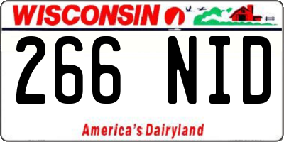WI license plate 266NID