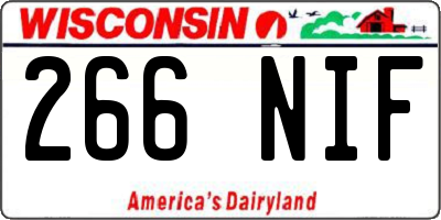 WI license plate 266NIF