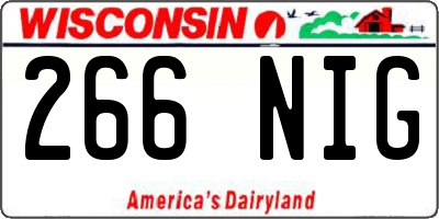 WI license plate 266NIG