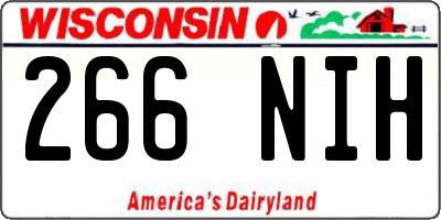 WI license plate 266NIH
