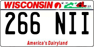 WI license plate 266NII