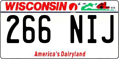 WI license plate 266NIJ