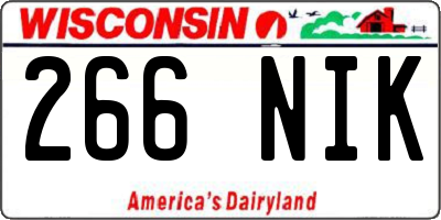 WI license plate 266NIK