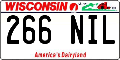 WI license plate 266NIL