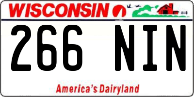 WI license plate 266NIN