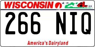 WI license plate 266NIQ