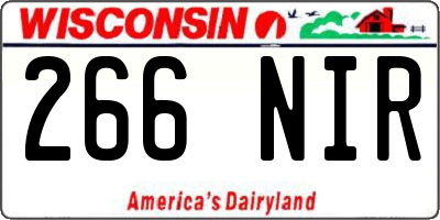 WI license plate 266NIR