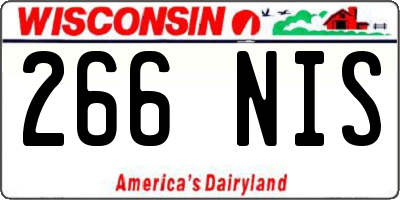 WI license plate 266NIS