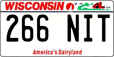 WI license plate 266NIT