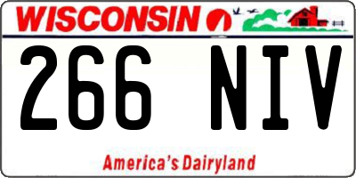 WI license plate 266NIV