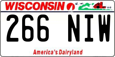 WI license plate 266NIW