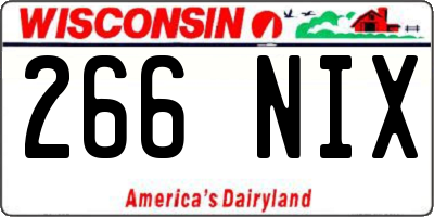 WI license plate 266NIX