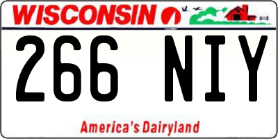 WI license plate 266NIY