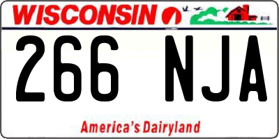 WI license plate 266NJA