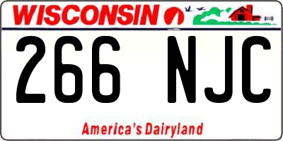 WI license plate 266NJC