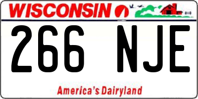 WI license plate 266NJE