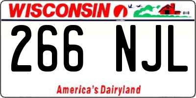 WI license plate 266NJL