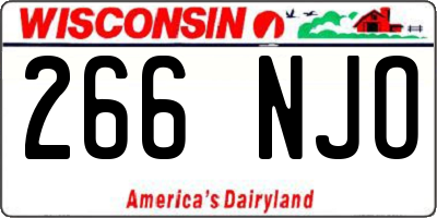 WI license plate 266NJO
