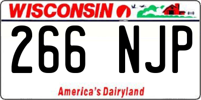 WI license plate 266NJP