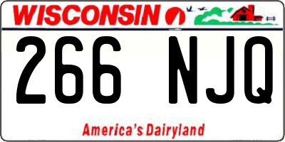 WI license plate 266NJQ