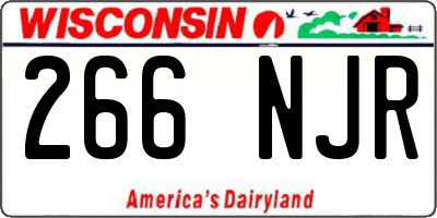 WI license plate 266NJR