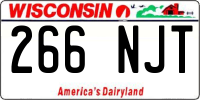 WI license plate 266NJT