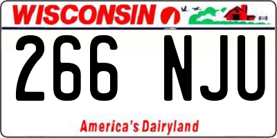 WI license plate 266NJU