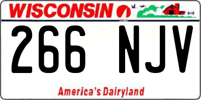 WI license plate 266NJV