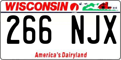 WI license plate 266NJX