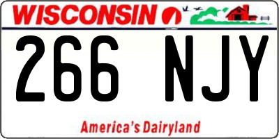WI license plate 266NJY
