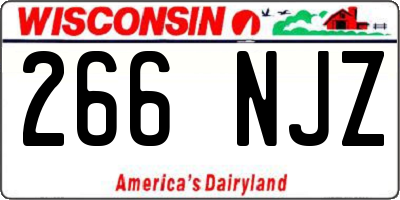WI license plate 266NJZ
