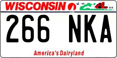 WI license plate 266NKA