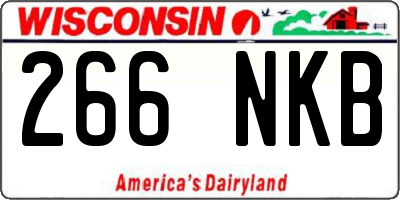 WI license plate 266NKB