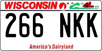 WI license plate 266NKK