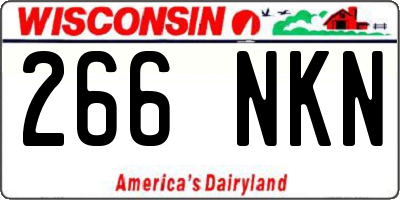 WI license plate 266NKN