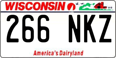 WI license plate 266NKZ