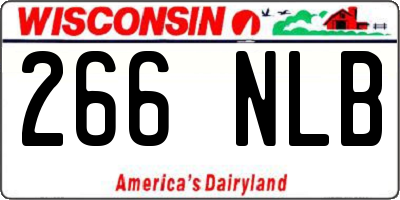 WI license plate 266NLB