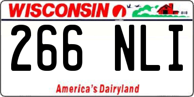 WI license plate 266NLI