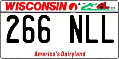 WI license plate 266NLL