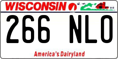WI license plate 266NLO