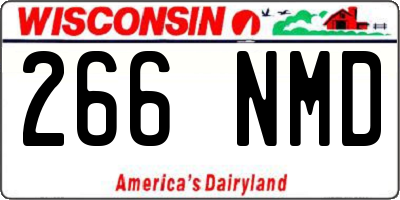 WI license plate 266NMD