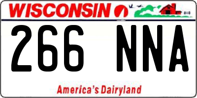WI license plate 266NNA