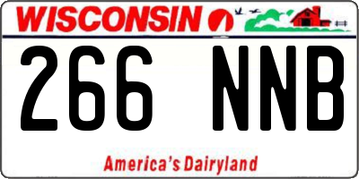 WI license plate 266NNB