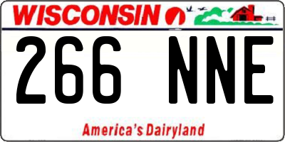 WI license plate 266NNE