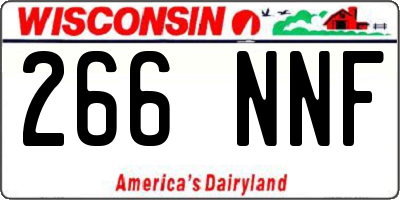 WI license plate 266NNF
